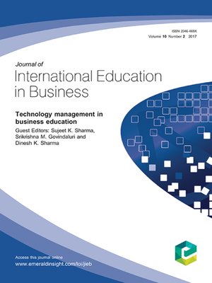 cover image of Journal of International Education in Business, Volume 10, Number 2